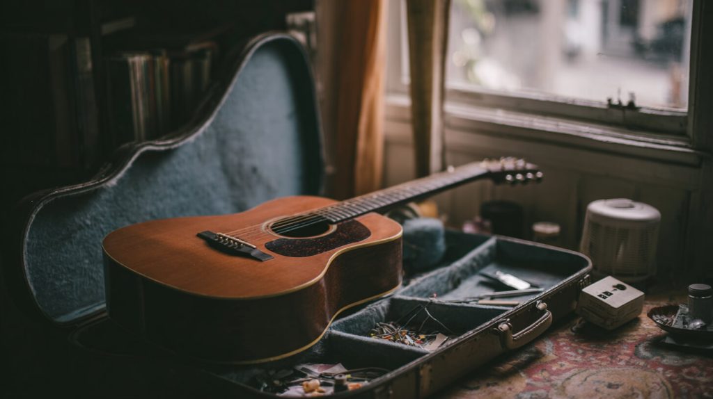 Muziek maken begint vaak met een instrument binnen handbereik als vast rustmoment in de dagelijkse routine.