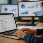 Zoekmachine optimalisatie specialist analyseert zoekresultaten en data